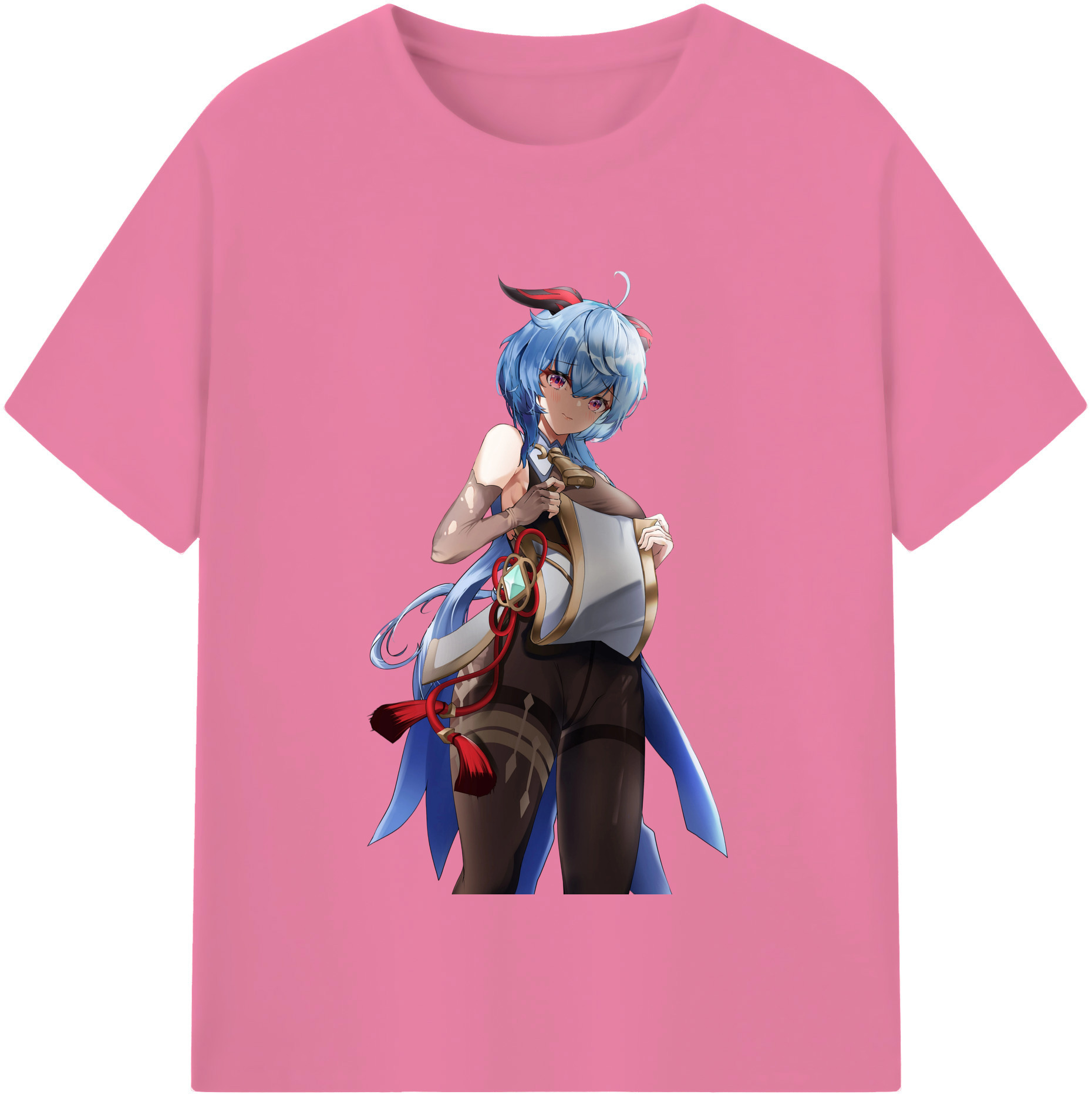 げんし神 甘雨 かんう genshin Ganyu 綿100％半袖Tシャツ（フロントプリント）